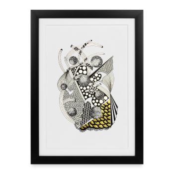 Abstract ornament with gold accents - Framed poster (27 × 37 cm) - black - Front