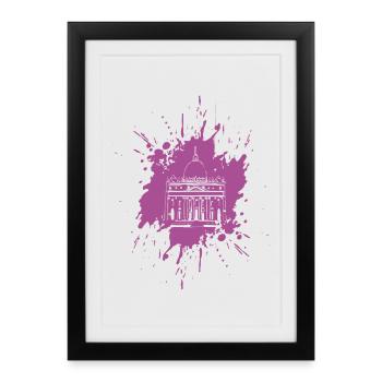 Basilique Saint-Pierre, Vatican, Rome Splash - Affiche encadrée (27 × 37 cm) - noir - Devant