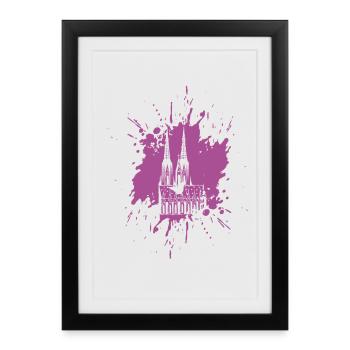 Splash Cologne Cathedral - Framed poster (27 × 37 cm) - black - Front
