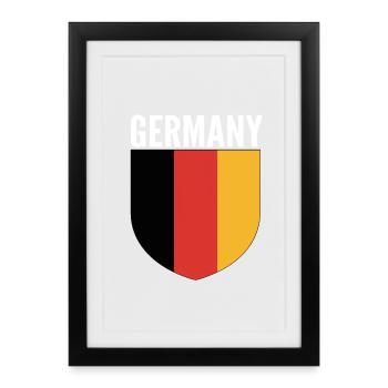 Conception du drapeau du Bouclier allemand - Affiche encadrée (27 × 37 cm) - noir - Devant