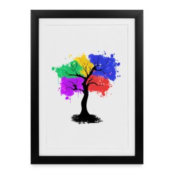 Color Tree - Framed poster (27 × 37 cm) - black - Front
