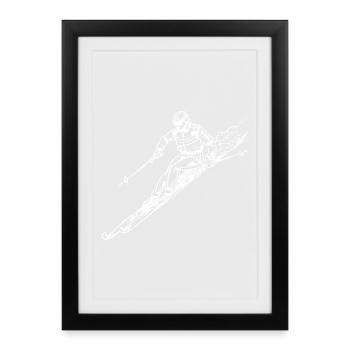 Ski - Affiche encadrée (27 × 37 cm) - noir - Devant