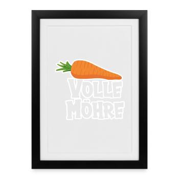 Volle Möhre - Gerahmtes Poster (27 × 37 cm) - Schwarz - Vorne