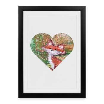 Fox - Framed poster (27 × 37 cm) - black - Front