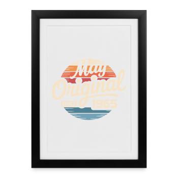 Légendaire depuis mai 1965 – Rétro Vintage 1965 - Affiche encadrée (27 × 37 cm) - noir - Devant