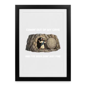 Resurrection from the Cave Saying - Framed poster (27 × 37 cm) - black - Front