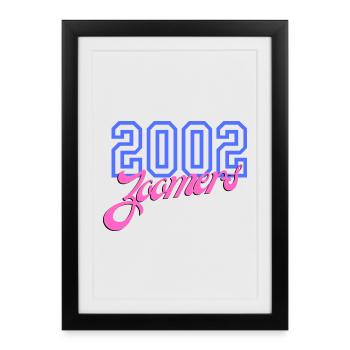 2002 Zoomers Été Rétro Dégradé Logo - Affiche encadrée (27 × 37 cm) - noir - Devant