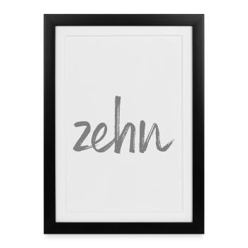 dix 10 numéro de cadeau d'anniversaire - Affiche encadrée (27 × 37 cm) - noir - Devant