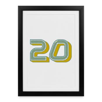20. 20 YEARS. 20th ANNIVERSARY. 20 YEARS ANNIVERSARY. - Framed poster (27 × 37 cm) - black - Front