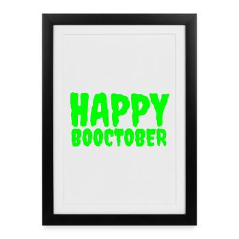 Happy Booctober T-shirt Pullover Top Shorts Hoodie - Framed poster (27 × 37 cm) - black - Front
