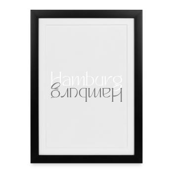 Hamburg Wordmark Mirror - Framed poster (27 × 37 cm) - black - Front