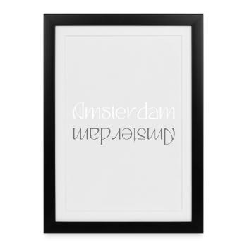 Amsterdam Wordmark Mirror - Framed poster (27 × 37 cm) - black - Front