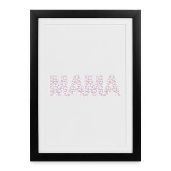 Mom Blossoms Typography - Framed poster (27 × 37 cm) - black - Front