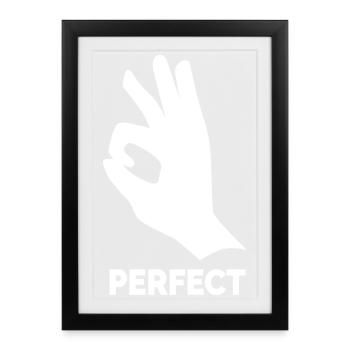 Perfect Hand Sign – OK Symbol - Framed poster (27 × 37 cm) - black - Front