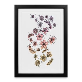 Flowers meadow colorful - Framed poster (27 × 37 cm) - black - Front