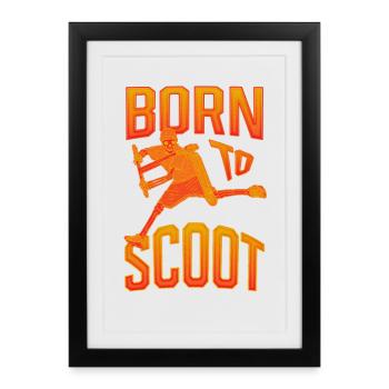 Né de Scoot - Affiche encadrée (27 × 37 cm) - noir - Devant