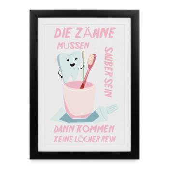 Dentiste pédiatrique disant - Affiche encadrée (27 × 37 cm) - noir - Devant