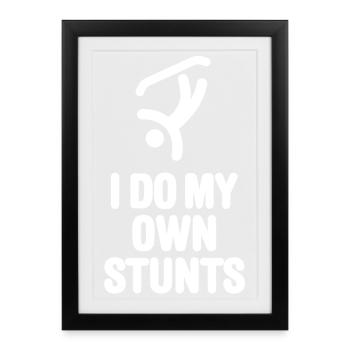 Drôle de snowboard snowboard je fais mes propres cascades - Affiche encadrée (27 × 37 cm) - noir - Devant
