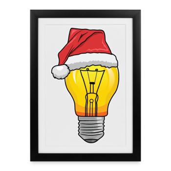 Electrician Christmas - Framed poster (27 × 37 cm) - black - Front