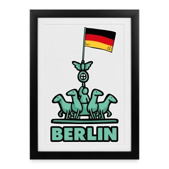 Berlin - Affiche encadrée (27 × 37 cm) - noir - Devant