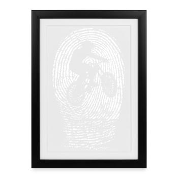 Empreinte digitale VTT - Affiche encadrée (27 × 37 cm) - noir - Devant