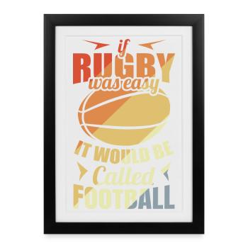 Blague de joueur de rugby - Affiche encadrée (27 × 37 cm) - noir - Devant