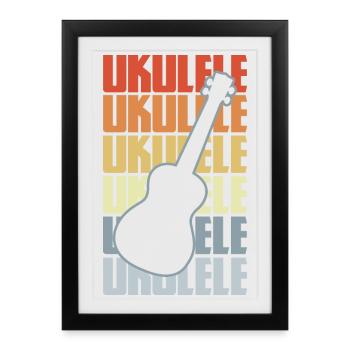 Vintage Ukulele - Framed poster (27 × 37 cm) - black - Front