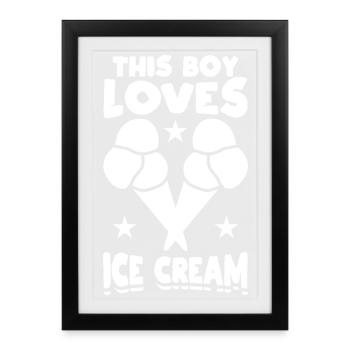 Petit amateur de glaces - Affiche encadrée (27 × 37 cm) - noir - Devant