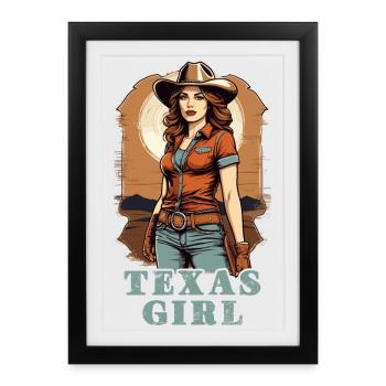 Fille du Texas - Affiche encadrée (27 × 37 cm) - noir - Devant