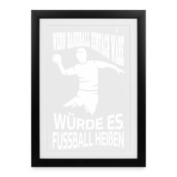 Handball Dire Drôle de joueur de handball Cadeau - Affiche encadrée (27 × 37 cm) - noir - Devant
