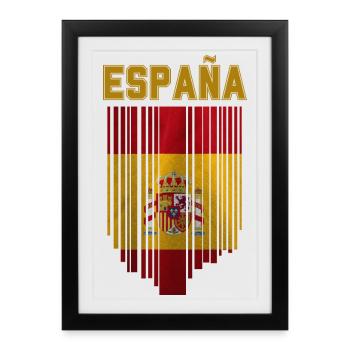 Drapeau de l’Espagne, fierté espagnole - Affiche encadrée (27 × 37 cm) - noir - Devant