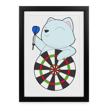 Cible de fléchettes pour chat - Affiche encadrée (27 × 37 cm) - noir - Devant