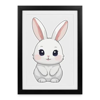 Lapin, Lapin, Lapin De Pâques - Affiche encadrée (27 × 37 cm) - noir - Devant
