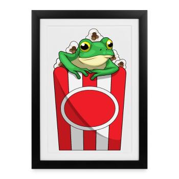 Maïs soufflé grenouille - Affiche encadrée (27 × 37 cm) - noir - Devant