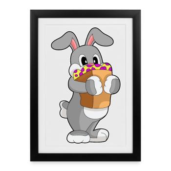 Achats de Pâques Bunny - Affiche encadrée (27 × 37 cm) - noir - Devant