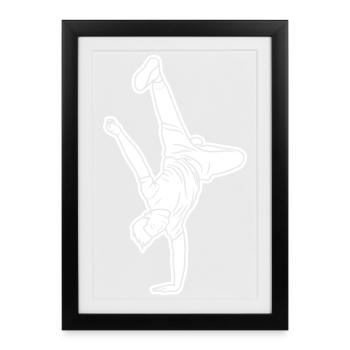 B Boy Sketch - Framed poster (27 × 37 cm) - black - Front