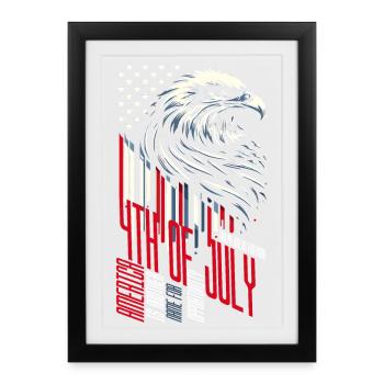 4 JUILLET L’AMÉRIQUE EST UN AUTRE NOM D’OPPORTUNITÉ - Affiche encadrée (27 × 37 cm) - noir - Devant