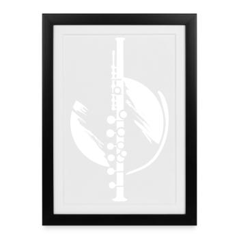 Flute - Framed poster (27 × 37 cm) - black - Front