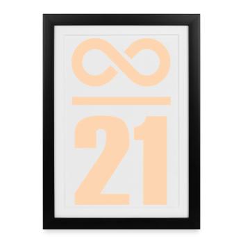Infinite by 21 million Bitcoin Infinity - Framed poster (27 × 37 cm) - black - Front