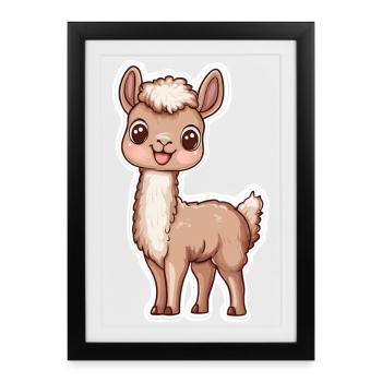 Llama Alpaca Llama Animal Gift - Framed poster (27 × 37 cm) - black - Front