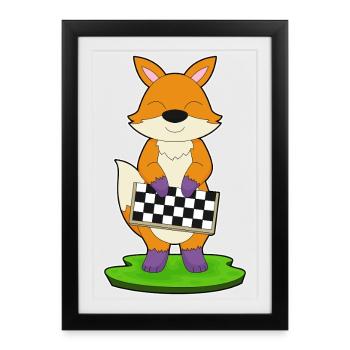 Fox Chess Chess Board Game - Framed poster (27 × 37 cm) - black - Front