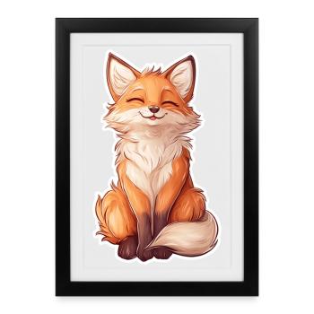 Fox - Framed poster (27 × 37 cm) - black - Front