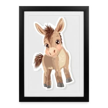 Esel - Gerahmtes Poster (27 × 37 cm) - Schwarz - Vorne