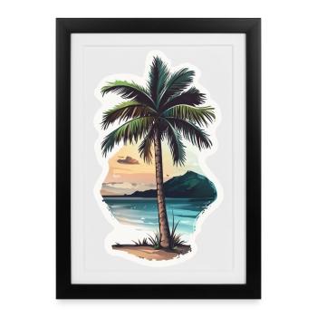 Palm tree - Framed poster (27 × 37 cm) - black - Front