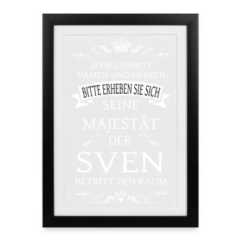 His Majesty Sven enters the room - Framed poster (27 × 37 cm) - black - Front