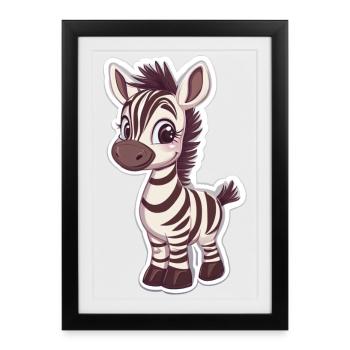 Zebra - Framed poster (27 × 37 cm) - black - Front