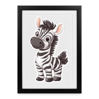 Zebra - Framed poster (27 × 37 cm) - black - Front