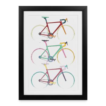 Chemise de vélo de route vintage – Retro Bike Design - Affiche encadrée (27 × 37 cm) - noir - Devant