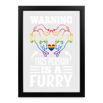 Warning This Person Is A Furry - Framed poster (27 × 37 cm) - black - Front