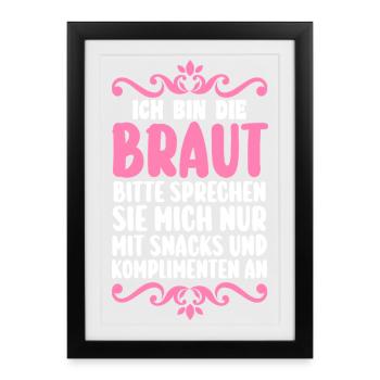Enterrement de vie de garçon Équipe Mariée Enterrement de vie de jeune fille - Affiche encadrée (27 × 37 cm) - noir - Devant